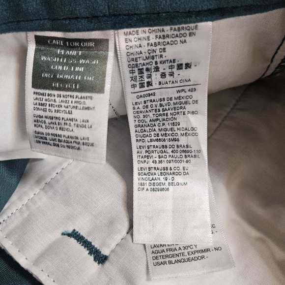 Levis Trouser Pants Womens Baggy 28x31 Green 70s Leisure Suit Loungewear Bottom - Picture 8 of 12